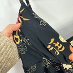 Newport News Sun Streak One Piece Swimsuit 12T Black Floral Asian Print Y2K Vtg Photo 2