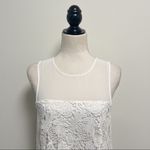 Cremieux Off White Sleeveless Semi Sheer Lace Floral Overlay Top NWT Small Photo 1