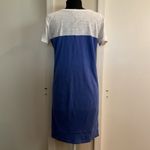 Nicole Miller 🤍  New York T-shirt Dress Womens Color Block Blue Whit Photo 3