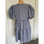 AVA & ESME Womens Black Tiered Pouf Sleeve Jewel Neck Short Fit + Flare Dress S Photo 1