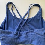Lululemon Size 12 Blue Energy Bra Long Line Ribbed Medium Support B Photo 2