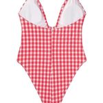 Wild Fable NWT--WOMENS RED AND WHITE KEYHOLE ONE PIECE-SIZE XXS Gorgeous red and white check swimsuit, high leg, brand new with tags Photo 3