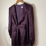 Mac Duggal IEENA by dark purple plum satin plunge neckline jumpsuit 4 Photo 3
