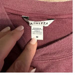Athleta  Cropped Long-Sleeved Crewneck Drawstring Size Medium Athleisure Active Photo 5