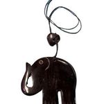 Vintage Necklace Elephant Pendant Charm Black Adjustable up 28” Black Photo 0