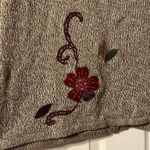 Liz Claiborne Vintage Crazy Horse Brown Sweater 1X Zip Up Knit Appliqué V-Neck Photo 7