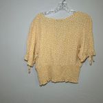 Abercrombie & Fitch Womens Yellow Floral Smocked Cropped Blouse Top Size M boho Photo 6