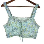 Toby Heart Ginger  floral ruffle‎ crop top Sz L Photo 0