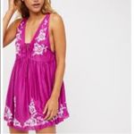 Free People Intimately  Aida Embroidered Violet Tunic Mini Dress size Small $88 Photo 1