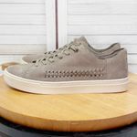 Toms  Lenox Braided Suede Lace Up Sneaker Shoes Desert Taupe Tan 8.5 Photo 3