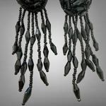 Free People  Stella Dangle Earrings in Black NWT Rose Rosette Beads Western Boho Photo 7