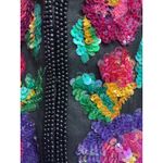 VINTAGE‎ Niteline by Della Roufogali Beaded Sequin Floral Silk Jacket Size Small Black Photo 7