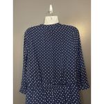 DR2 Dress Womens Medium Blue Polka Dot 3/4 Sleeve Henley Shirt Dress Short Photo 7