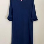 Lilly Pulitzer  Helena Sweater Dress Navy Blue Size Large Merino Wool EUC Photo 0