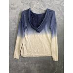 Maurice's Women Ombre Dip Dye V Neck Long Sleeve Hoodie Sweatshirt Top Size M Photo 5