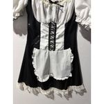 Black White French Maid Costume Dress Off Shoulder Ruffle Lace Corset Apron S M Photo 4