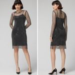 White House | Black Market New! ‎ Long Sleeve Crystal Mesh Mini Dress, size XS Photo 1