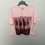 Cropped Pink Horse Graphic TShirt Size Large Photo 2
