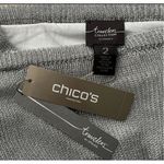 Chico's Grey Metallic Knit 3/4 Sleeve Cold Shoulder Tunic Size 2(L) Pullover Photo 7
