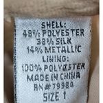 Chicos Women's Jacket 1 Beige Silk Metallic Snap Button Zip Lightweight Blazer Brown Size 10 Photo 13