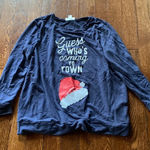 Motherhood Maternity Motherhood Navy Guess Who’s Coming To Town Christmas Maternity Sweater SIZE 1X Photo 0