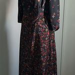 EXPRESS Women’s Floral Maxi Dress Striking High Low Surplice Faux Wrap V-Neck Photo 12