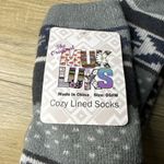 MUK LUKS Cozy Lined Socks Gray Fair Isle One Size Fits Most Lounge‎ Comfy Photo 3
