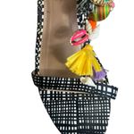 Betsey Johnson  Womens 9.5 Dynah Black White Embellished Printed Slingback Heels Photo 6