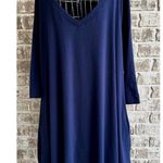 Zenana Premium  Tunic Dress 3XL Navy Blue V Neck Pull On Pockets Flowy Comfort Photo 0
