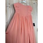 Lulus NWT  Luxe Favorite Peach Pink Strapless Ruched Maxi Dress Bridesmaid Size M Photo 2