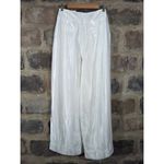 Elie Tahari Catherine Wide Leg Belted Pants Woman's 8 White Subtle Striped Photo 6