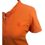 POLO JEANS COMPANY RALPH LAUREN MFG ORANGE COTTON LOGO WOMENS SHIRT LARGE Photo 1