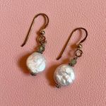 Freshwater Pearl sterling silver earrings with green kyanite beads Photo 1