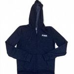 PINK - Victoria's Secret Victoria's Secret PINK gray zip up hoodie with multicolor sequin logo on back Photo 2