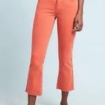 Pilcro Anthropologie  Orange High Rise Bootcut Raw Hem Jeans Size 26 Photo 0