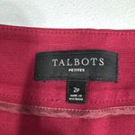 Talbots  Petites A-Line Skirt Size 2P Red Stretch Knit Side Zip Buttons Decor Photo 4