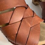 Dansko Tory Brown Leather Cut Out Silhouette Strappy Wedge Sandals Size 37 Photo 8