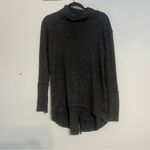 We The Free People Split Back Turtleneck Top Dark Gray Long Sleeve Size Medium Photo 3