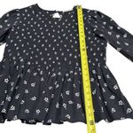 Marine layer  Gabrielle Smock Top in Black Modern Ditsy Bohemian Babydoll L Photo 12