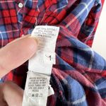 Aerie  Women's Size XL Red Blue Plaid Flannel‎ Boyfriend Pajama Button Up Shirt Photo 7