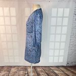 Soul of Mu NWT Blue Satin Long Sleeve Animal Print Mini Dress Size Small Photo 5