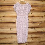 Mac Duggal  94117 Pink Cap Sleeve Column Midi Dress With Floral Beading Photo 5