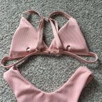 Pink Ribbed Bikini Set Photo 4