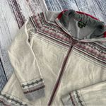 Eddie Bauer Gray and Red Zip-Up Sweater Photo 4