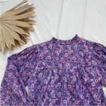 Emerson Fry India Collection Violet Purple Floral Wildflower Emmaline Blouse XS Photo 12