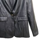 Doe & Rae  Farah Blazer Faux Leather Black Women’s Size Medium Photo 5