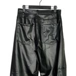 ZARA  Wide Leg High Rise Faux Leather Moto Biker Pants 5 Pockets M Black #3042 Photo 5