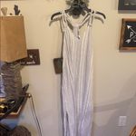 C&C California C & C striped linen grecian maxi dress. White/gray. Size s Photo 3