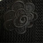 Elana Womens Y2K Crochet Knit Bolero Sweater Size M Floral Applique Whimsigoth Black Size M Photo 4