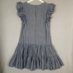 Jill Jill Stuart Jill Stuart Ruffled Denim Dress Size M Blue Linen Blend Flirty Photo 3